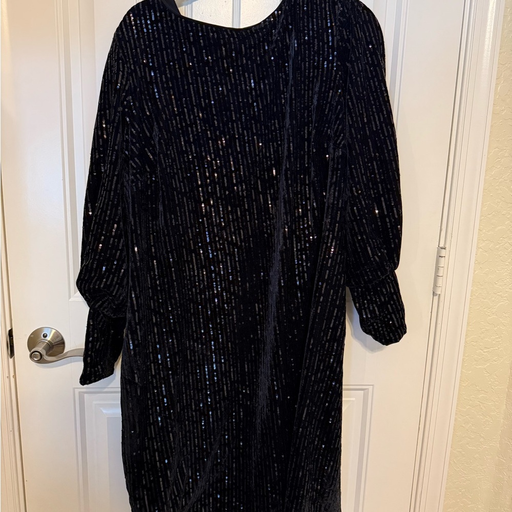 Lane Bryant Black Sequin Dress - Size 16